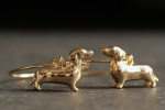 Creolen Dackel Hund Gold als außergewöhnlicher Dachshund Schmuck ein tierisches Geschenk für Sie